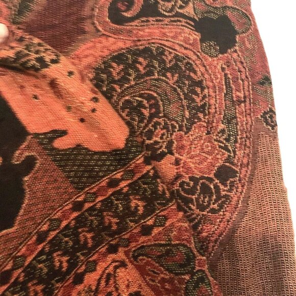 Vintage Pashmina & Silk Scarf Shawl Fall Colors - Picture 7 of 12